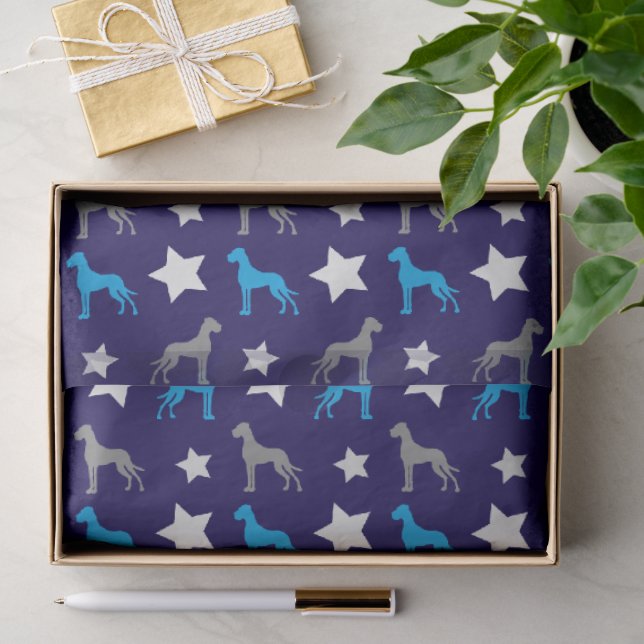 Papier de soie avec grands danois (Cadeau)