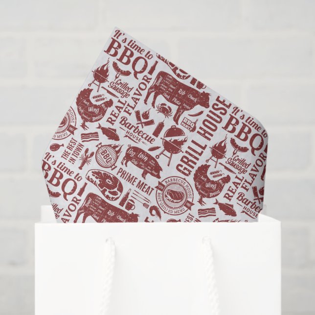 Papier de soie Barbecue BBQ, découpage de grillade (Sac cadeau)