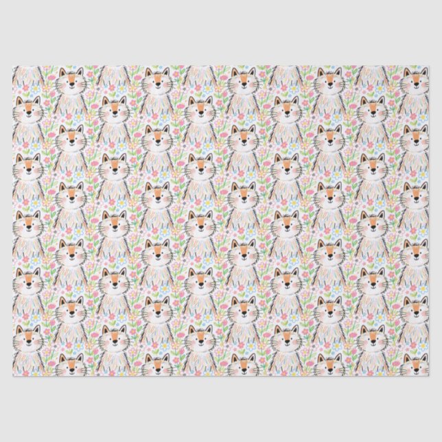 Papier de soie blanc chat gribouillé (Recto)