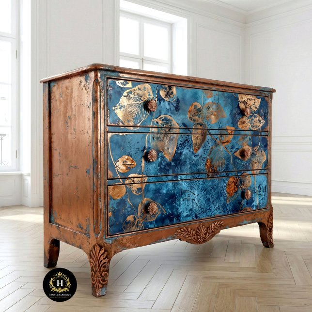 Papier de soie bleu foncé et feuille d'or (Créateur téléchargé)