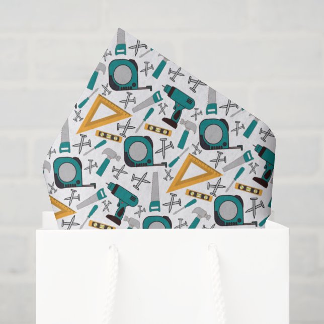 Papier de soie bleu pour bricoleur (Sac cadeau)