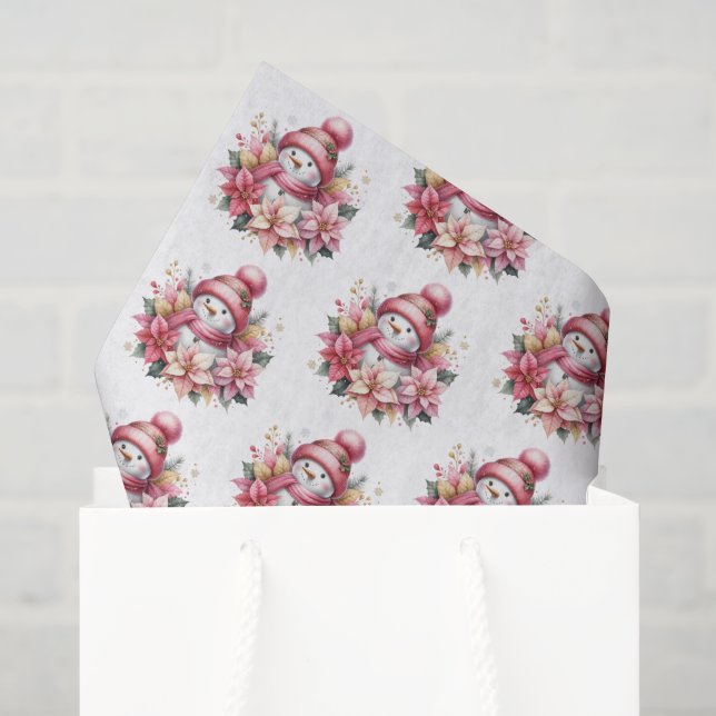 Papier de soie bonhomme de neige de vacances (Sac cadeau)