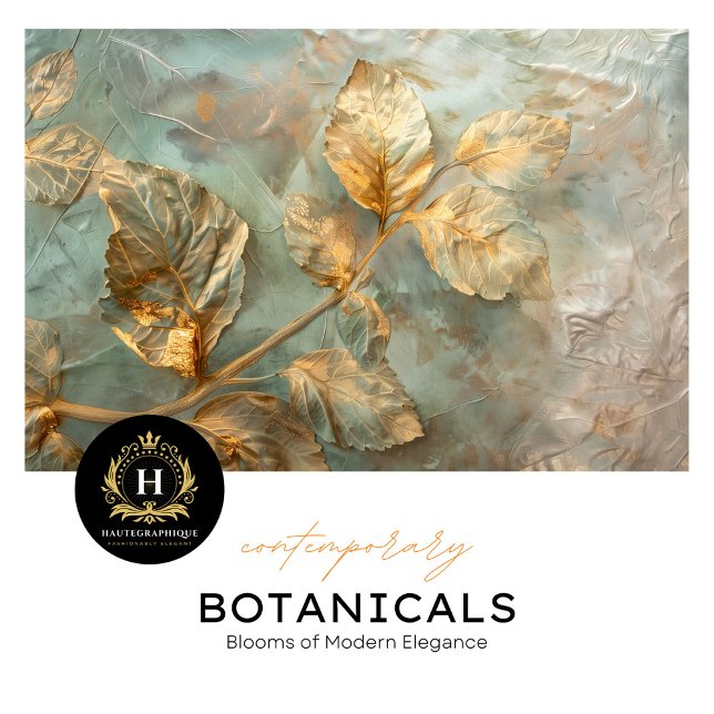 Papier de soie botanique à feuilles d'or (Créateur téléchargé)