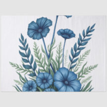 Papier de soie botanique au motif floral élégant
