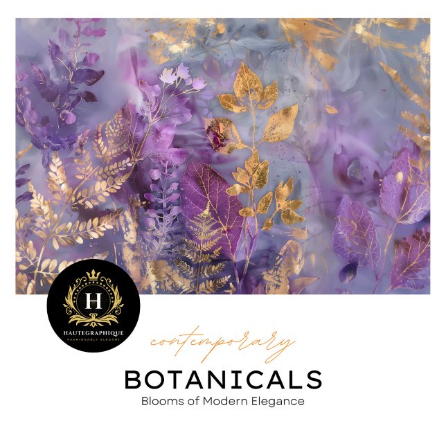 Papier de soie botanique élégant violet (Créateur téléchargé)