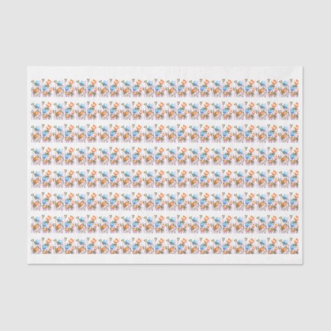 Papier de soie botanique floral abstrait moderne (Recto)