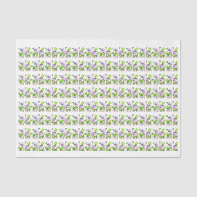 Papier de soie botanique floral abstrait moderne (Recto)