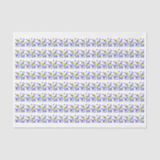 Papier de soie botanique floral abstrait moderne (Recto)