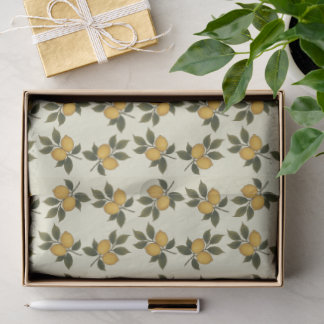 Papier de soie botanique vintage Lemon & Leaves