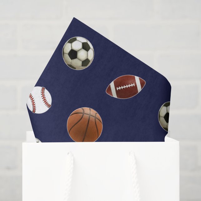 Papier de soie cadeau à thème sportif (Sac cadeau)