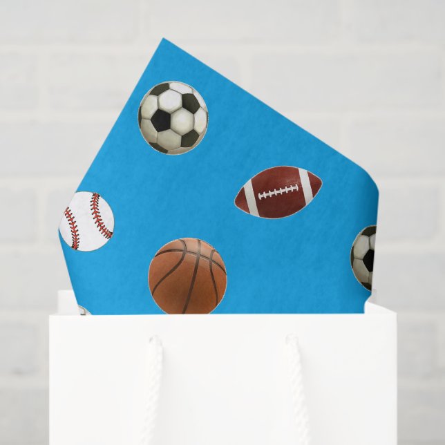 Papier de soie cadeau à thème sportif (Sac cadeau)