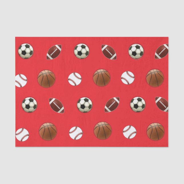 Papier de soie cadeau à thème sportif (Recto)
