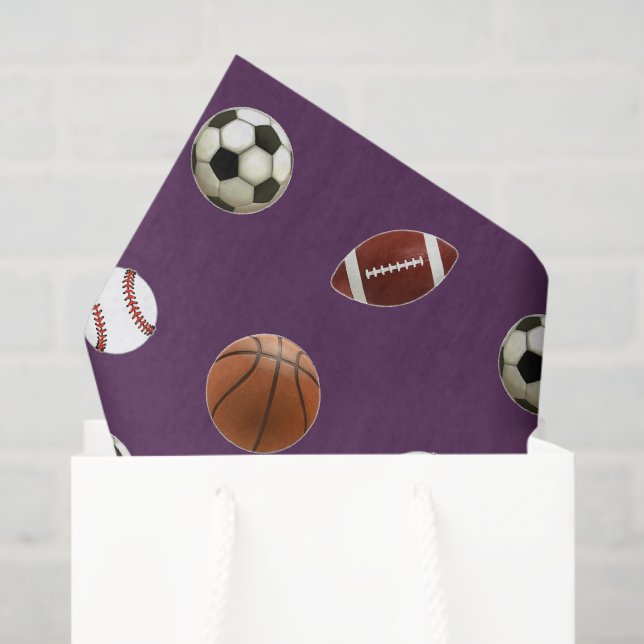 Papier de soie cadeau à thème sportif (Sac cadeau)