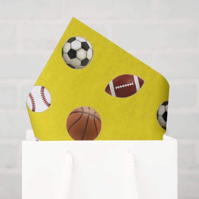 Papier de soie cadeau à thème sportif (Sac cadeau)