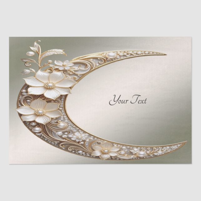 Papier de soie cadre croissant de lune décoratif (Recto)