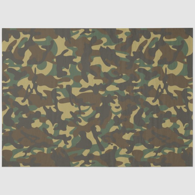 Papier de soie camouflage forêt (Recto)