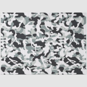 Papier de soie camouflage poussière de neige