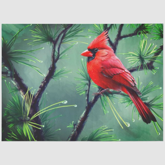 Papier de soie Cardinal Rouge (Recto)