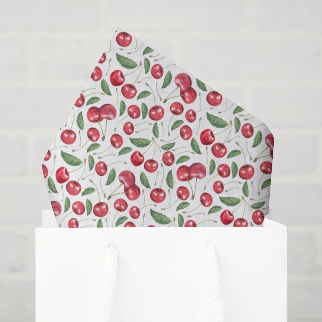 Papier de soie Cerises (Sac cadeau)