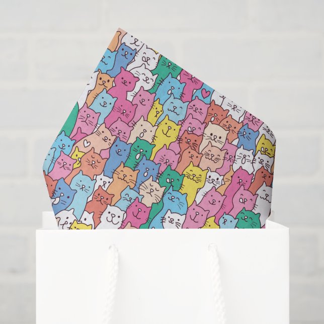 Papier de soie chat, kit de découpage chaton  (Sac cadeau)