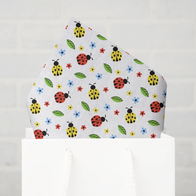 Papier de soie coccinelle, découpage coccinelle (Sac cadeau)