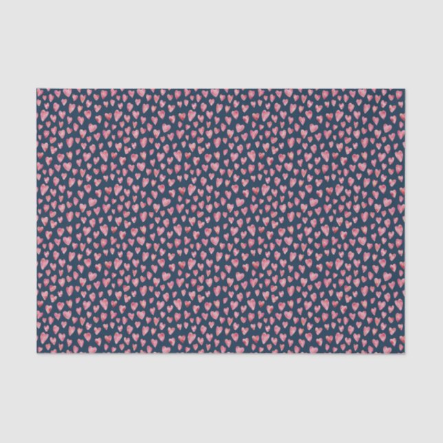 Papier de soie cœur de la Saint-Valentin rose (Recto)