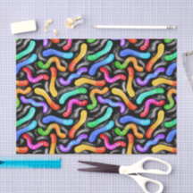 Papier de soie coloré en bonbons sucrés de ver gél