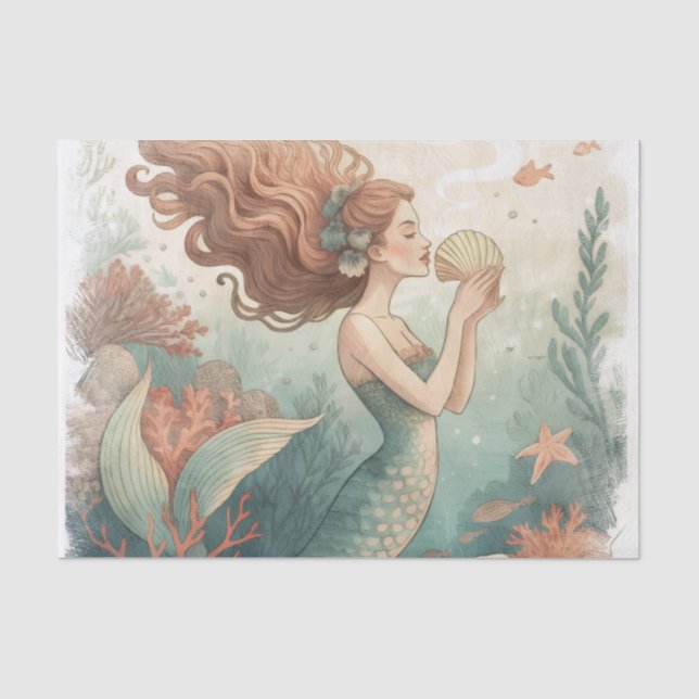 Papier de soie conçu sur mesure MERMAID (Recto)