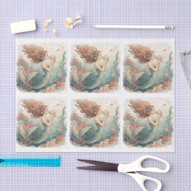 Papier de soie conçu sur mesure MERMAID (Artisanat)