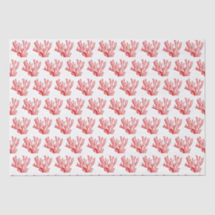 Papier de soie corail de mer rouge stylisé vintage