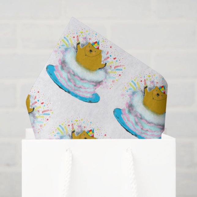 Papier de soie d'anniversaire pour le jour de la m (Sac cadeau)