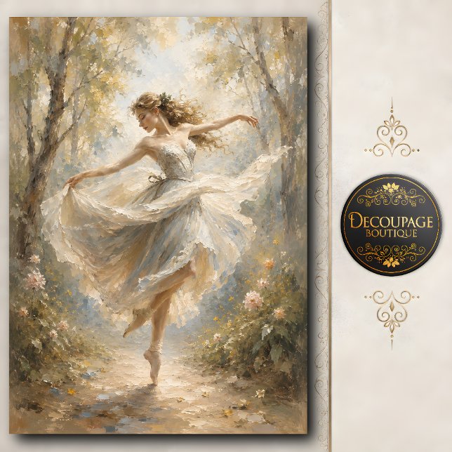 Papier de soie danseuse de ballet boisé (Woodland Ballet Dancer Tissue Paper)