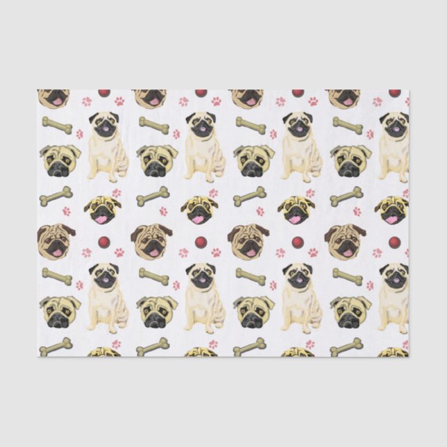 Papier de soie d'art Pug (Recto)