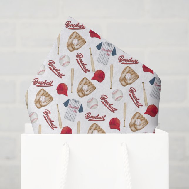 Papier de soie de baseball (Sac cadeau)