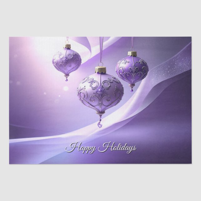 Papier de soie de Noël Boule de Noël Violet (Recto)