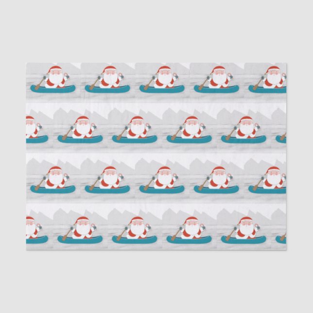 Papier de soie de Noël Canoë Kayak (Recto)