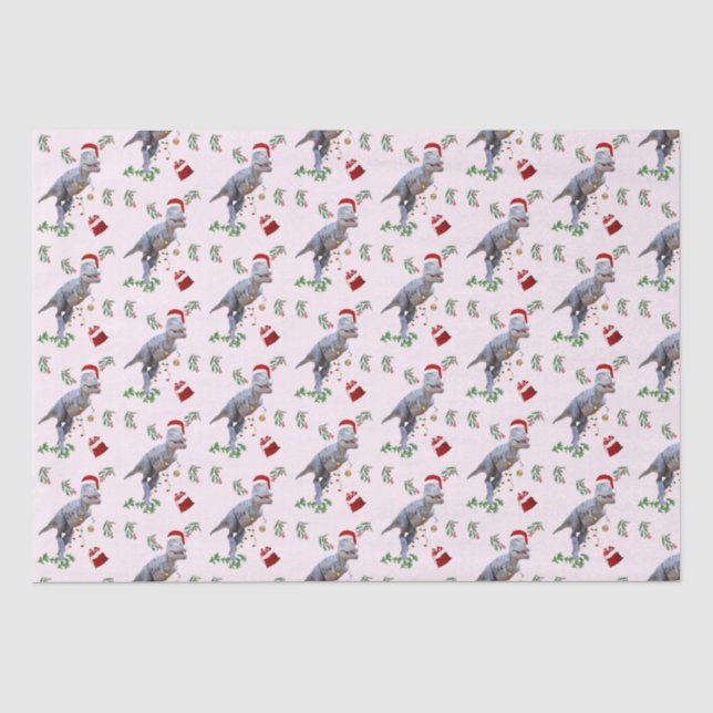 Papier de soie de Noël de dinosaure (Recto)