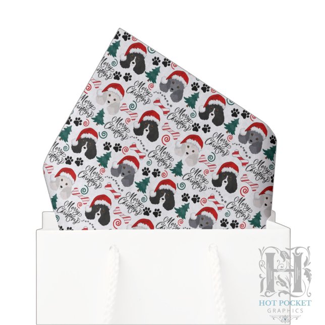 Papier de soie de Noël Parti Poodle (Créateur téléchargé)