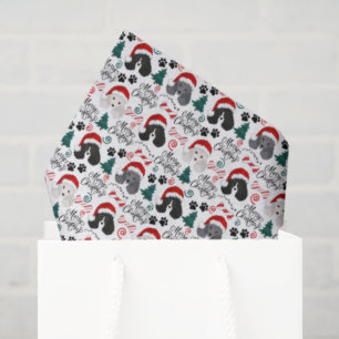 Papier de soie de Noël pour chien Parti Poodle