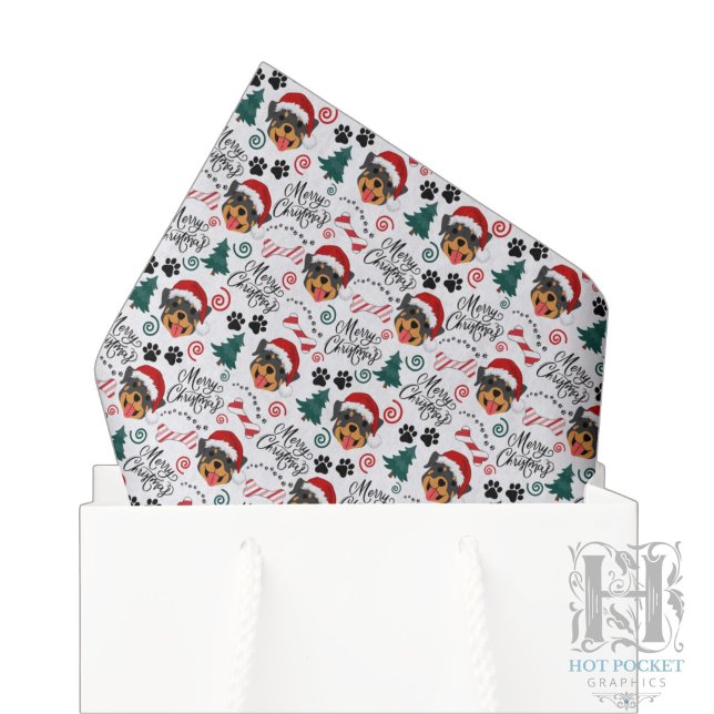 Papier de soie de Noël Rottweiler (Créateur téléchargé)