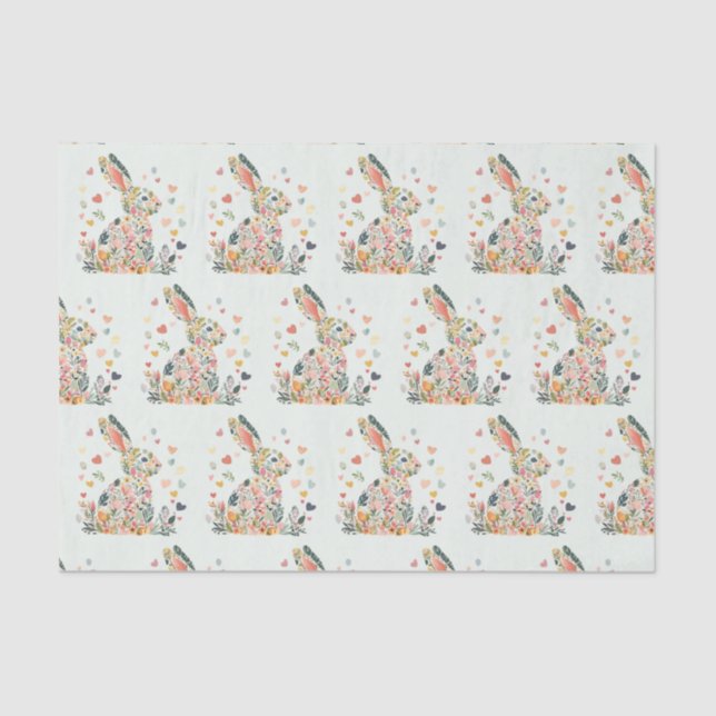 Papier de soie de Pâques Lapin délicat (Recto)