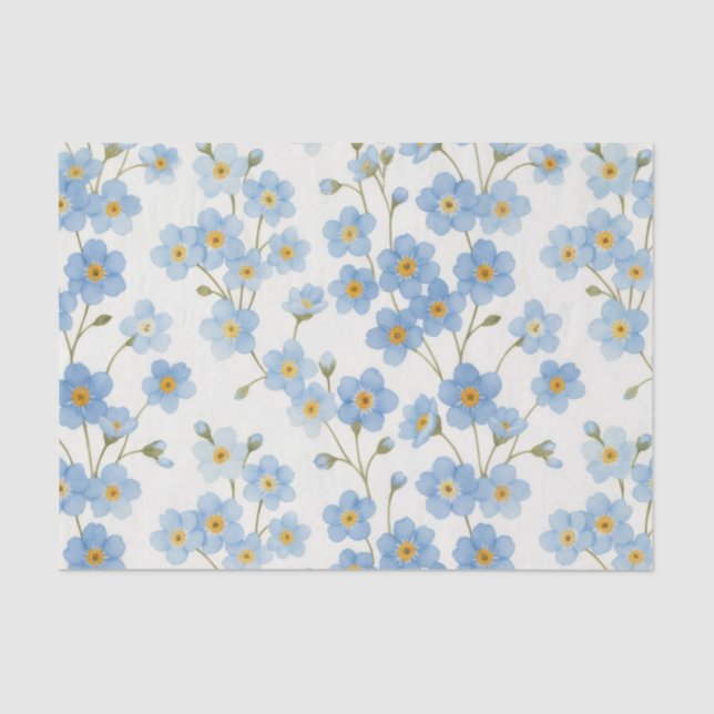 Papier de soie de Pâques Myosotis délicat (Recto)