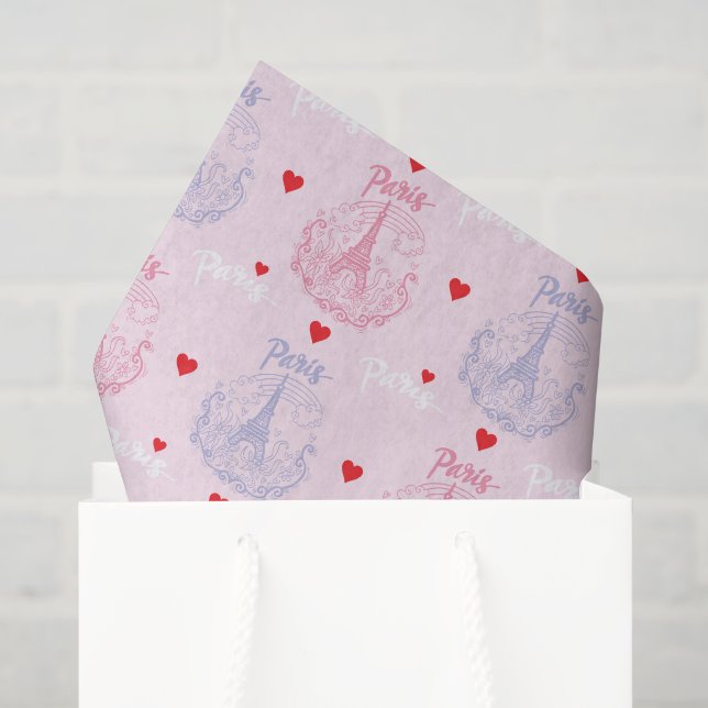 Papier de soie de Paris, découpage de la Tour Eiff (Sac cadeau)