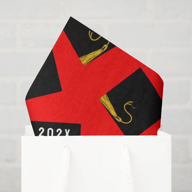 Papier de soie de remise des diplômes rouge (Sac cadeau)