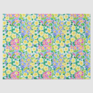 Papier de soie de soie assez rose, bleu, jaune de