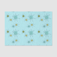 Papier de soie de soie atomique bleu de Starbursts