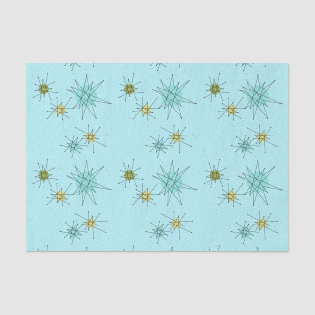 Papier de soie de soie atomique bleu de Starbursts (Recto)