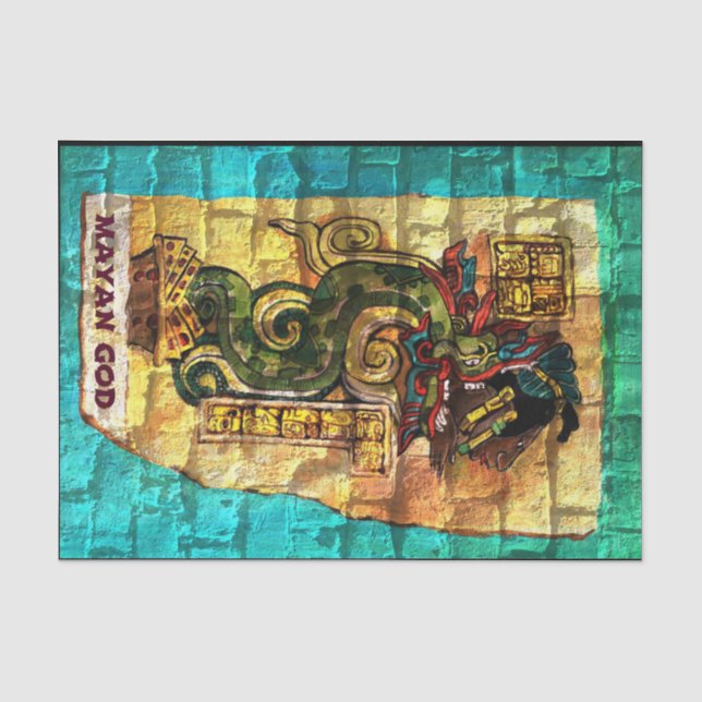 Papier de soie de soie avec la copie maya de Dieu (Recto)