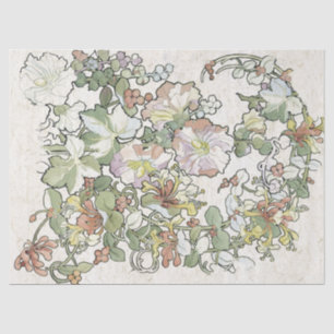 Papier de soie de soie d'art de fleurs de rose