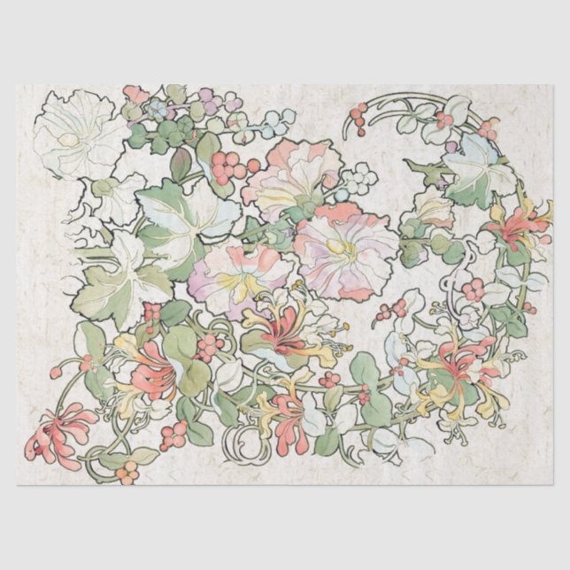 Papier de soie de soie d'art de fleurs de rose (Recto)